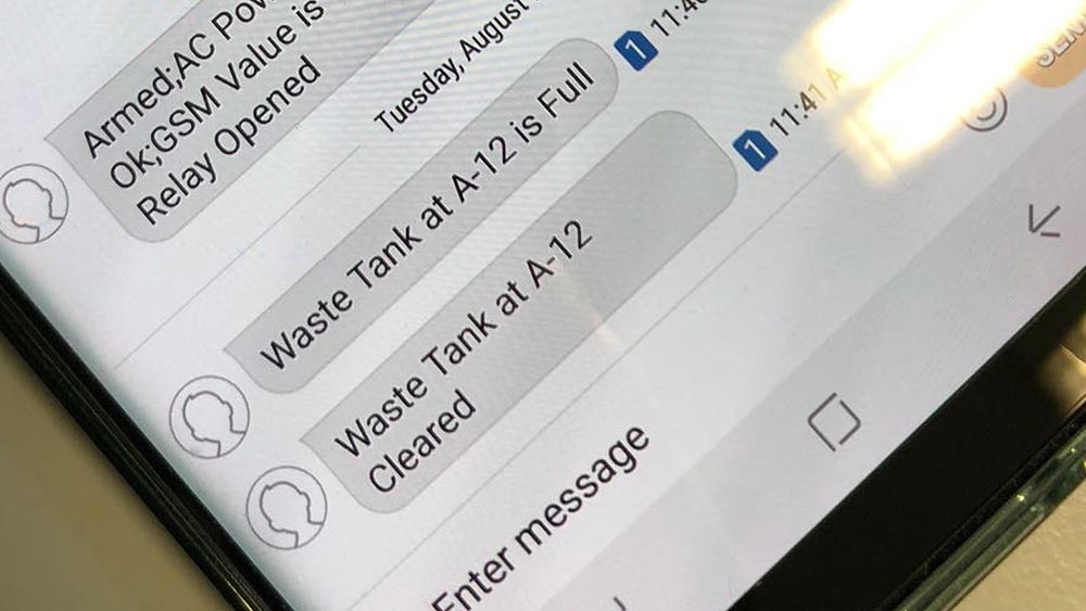 Sensor sends text message alert